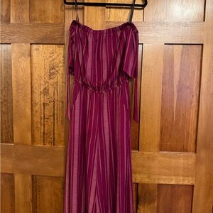 AUW Burgundy Off-Shoulder Jumpsuit, NWT
